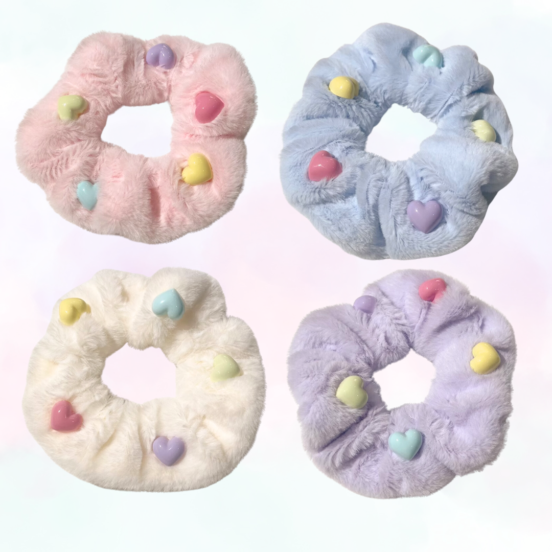 Candy Heart Scrunchies