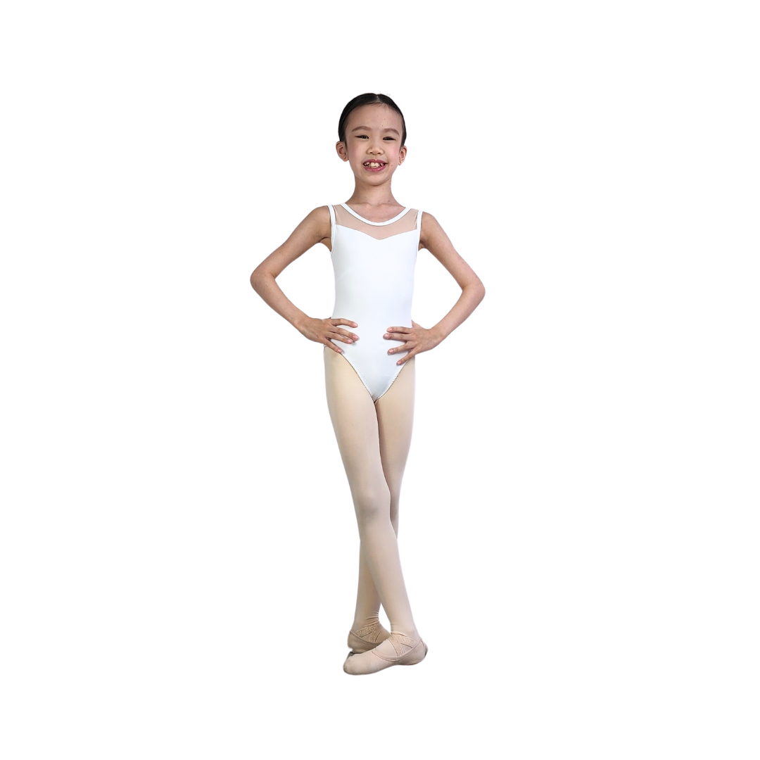 Sweet Heart Leotard in White