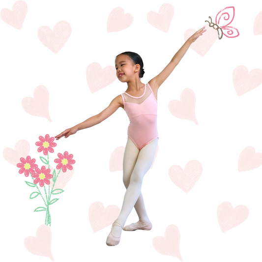 Sweet Heart Leotard in Baby Pink