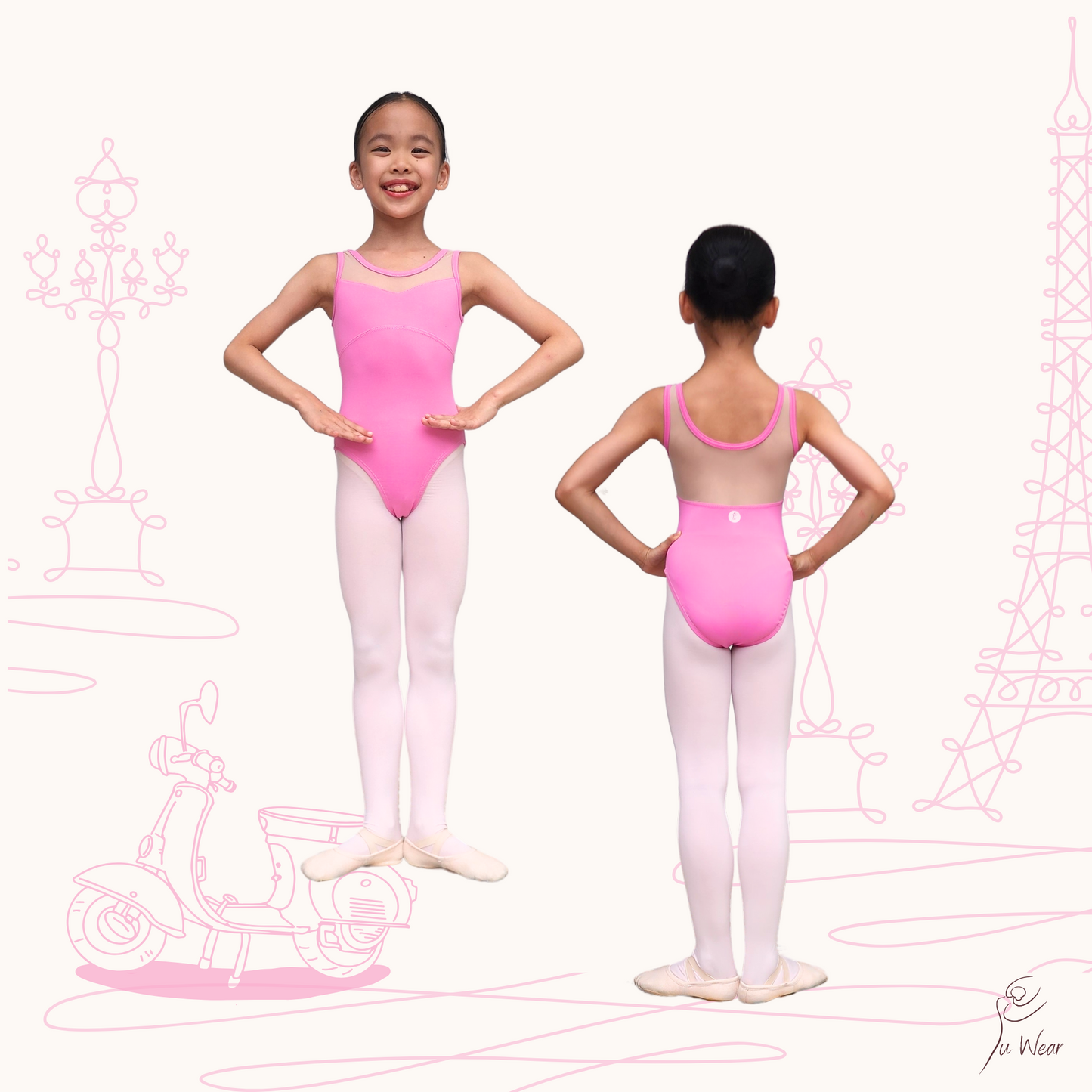 Sweet Heart Leotard in Rose Pink