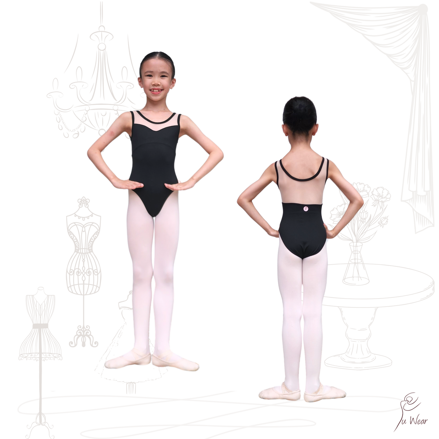 Sweet Heart Leotard in Classic Black