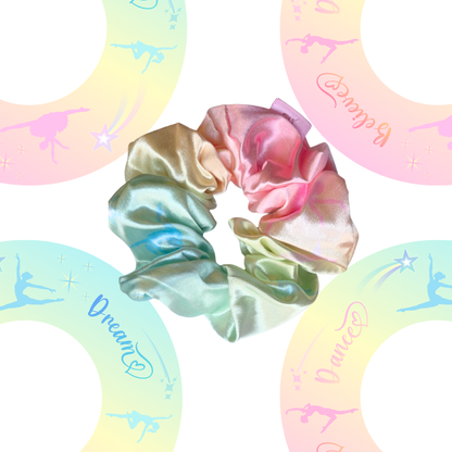 Rainbow Dance Dream Believe Scrunchies